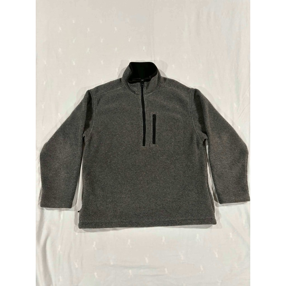 Eddie Bauer Mens Gray Fleece Quarter Zip‎ Pullover Casual Jacket Size M